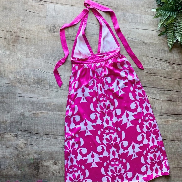Banana Republic Pink & White Maxi Halter Dress - Picture 4 of 8